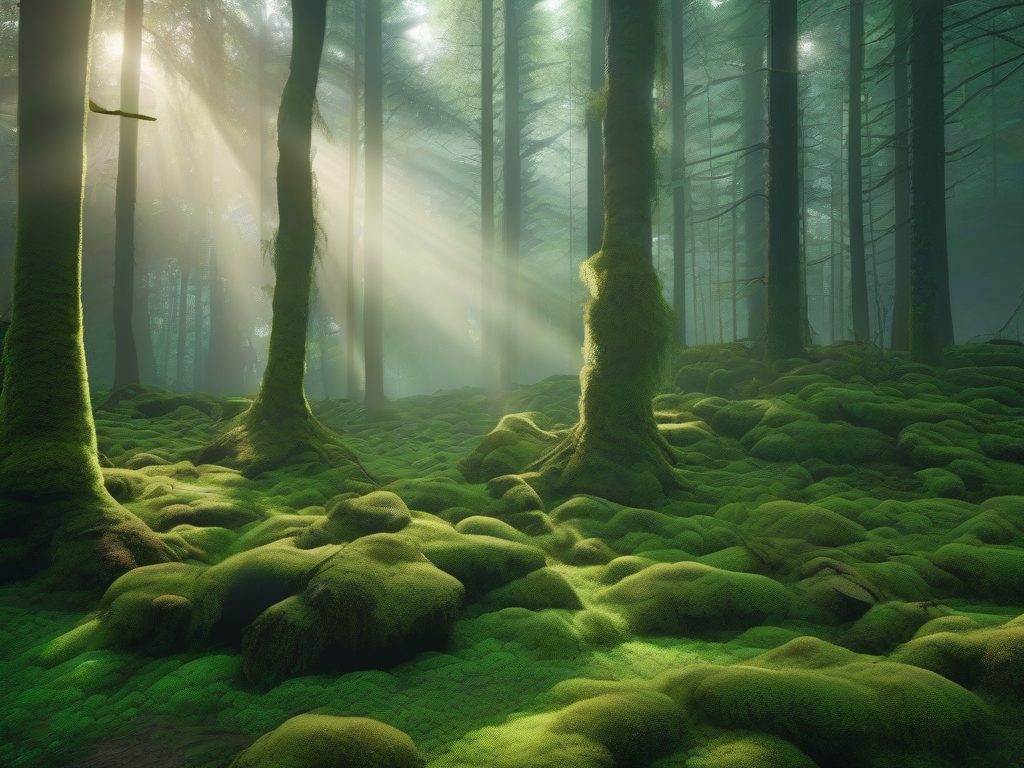 Emerald Forest — misty forest AI art